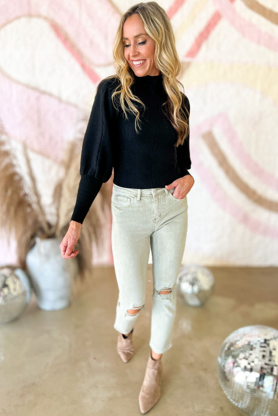 Load image into Gallery viewer, Light Olive High Rise Slim Straight Distressed Ankle Jeans, fall fashion, colored denim, distressed detail, must have, mom style, shop style your senses by mallory fitzsimmons
