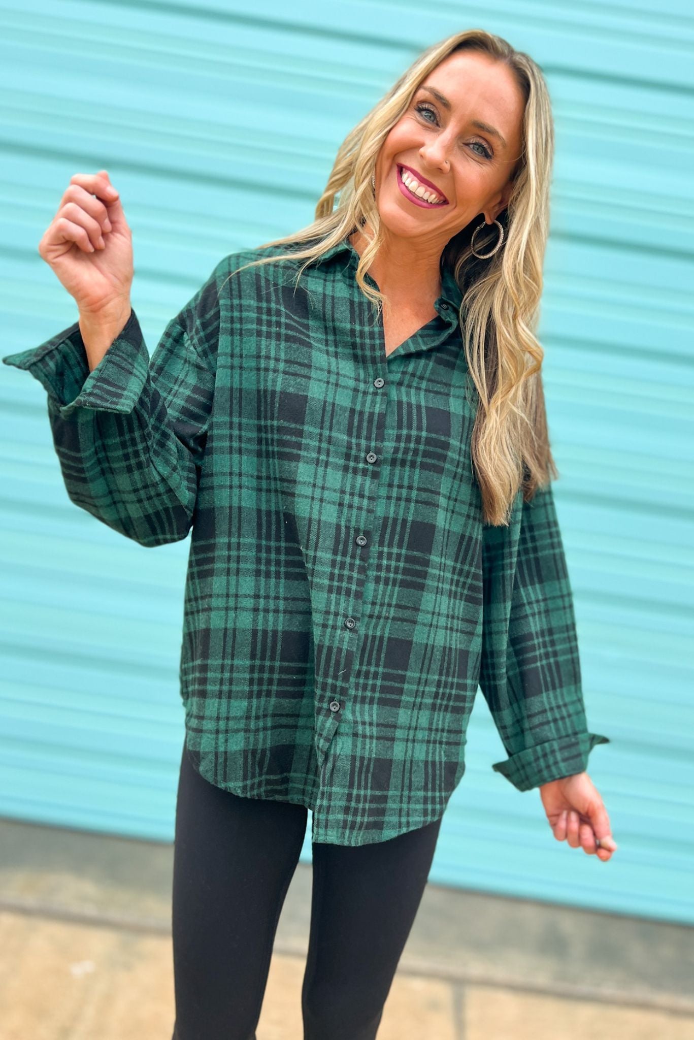 Green Black Plaid Round Hem Flannel, fall fashion, fall must have, thanksgiving look, layered look, sweater weather, mom style, shop style your senses by mallory fitzsimmons