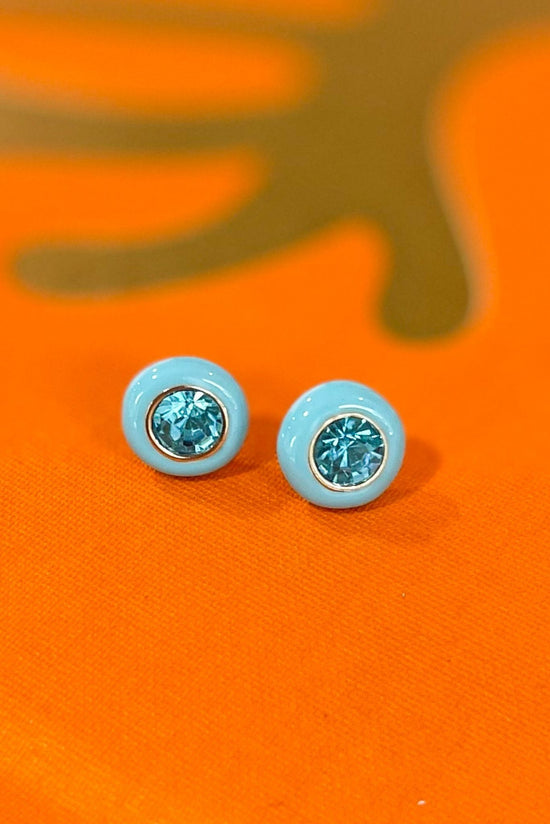 Load image into Gallery viewer, Turquoise Rhinestone Stud Earrings *FINAL SALE*
