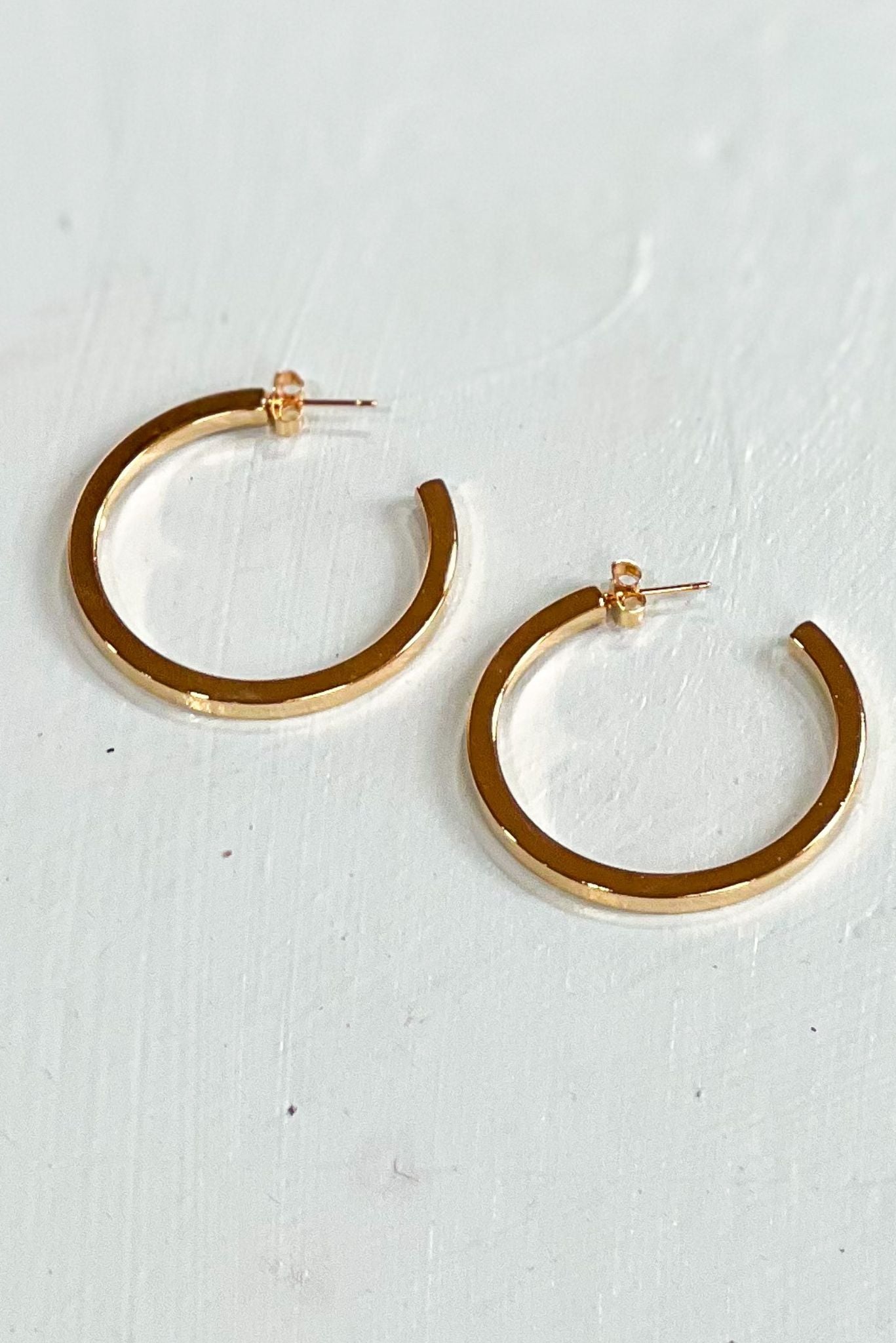Large Gold Square Edge Open Hoop Earrings, large hoop earrings, gold hoops, everyday wear, mom style, shop style your senses by mallory fitzsimmons