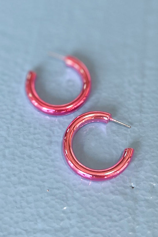 Shiny pinkThick Open Hoop EarringsEarrings, fall fashion, elevated look, hoop earrings, must have, mom style, date night, shop style your senses by mallory fitzsimmons