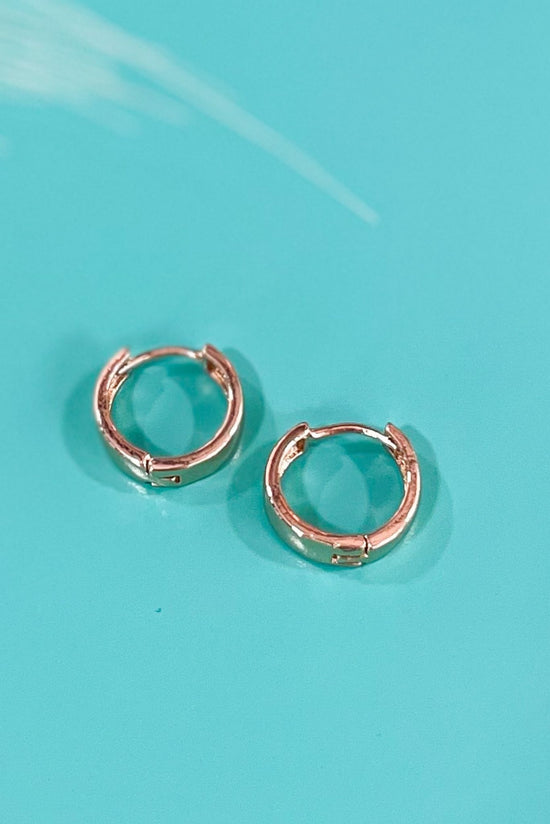 Load image into Gallery viewer, Small Gold Hoop Huggie Earrings, spring accessory, must have, elevated look, mom style, chic, shop style your senses by mallory fitzsimmons
