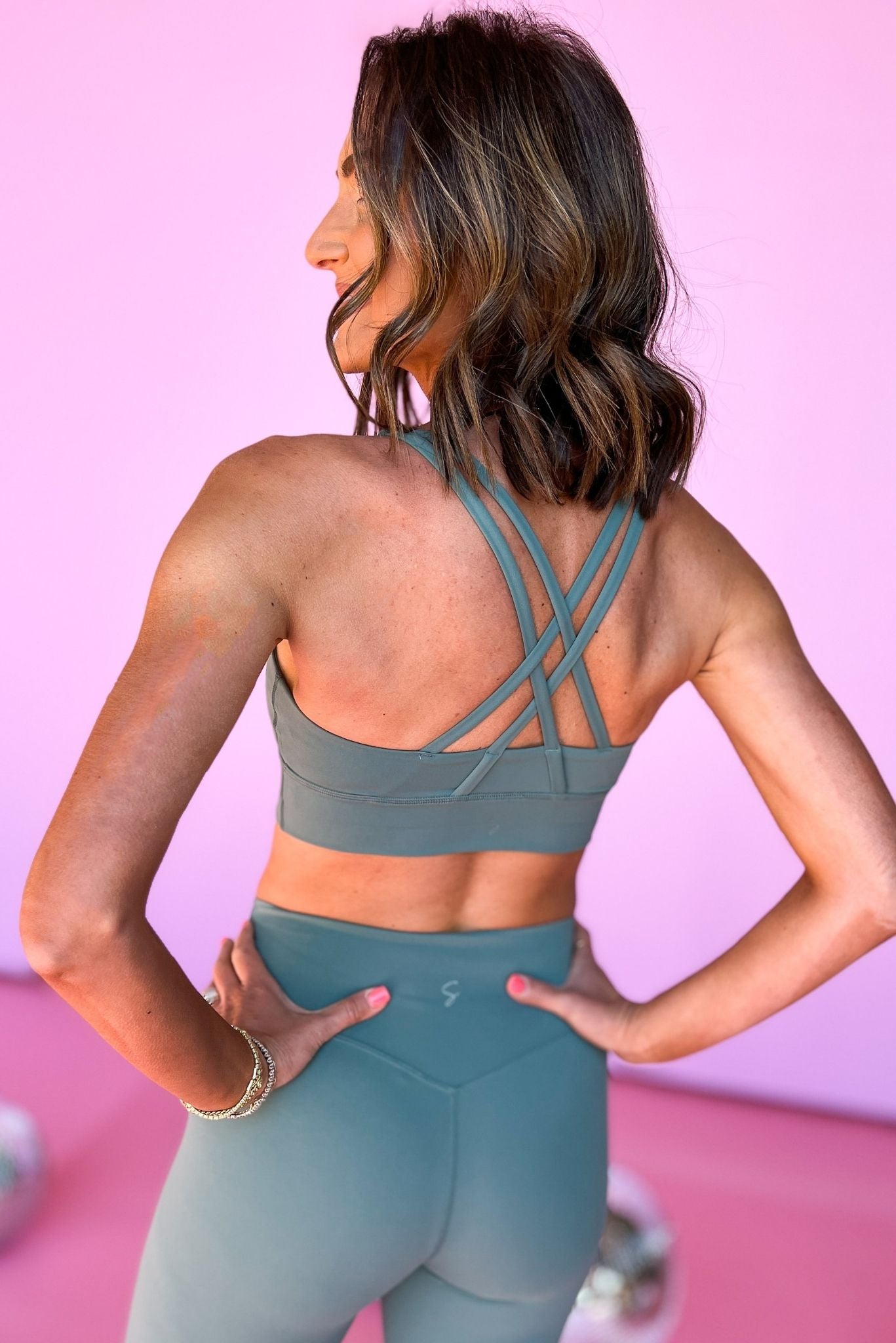 SSYS Seafoam Criss Cross Back Longline Sports Bra, matching set, seamless, high waisted, must have, gym wear, shop style your senses by mallory fitzsimmons