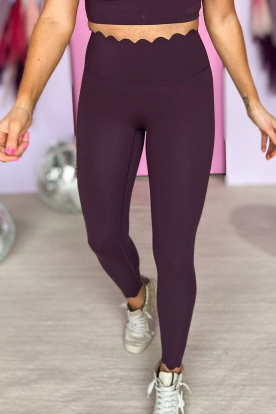 SSYS Plum Scallop Seamless Leggings Version 2, gym wear, everyday wear, easy fit, breathable material, lightweight, shop style your senses by mallory fitzsimmons, 