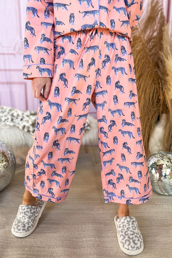 Load image into Gallery viewer, Lavender Tiger Long Sleeve Pajama Pant Set SSYS The Label, cozy collection, everyday wear, lounge wear, mom style, must have, shop style your senses by mallory fitzsimmons
