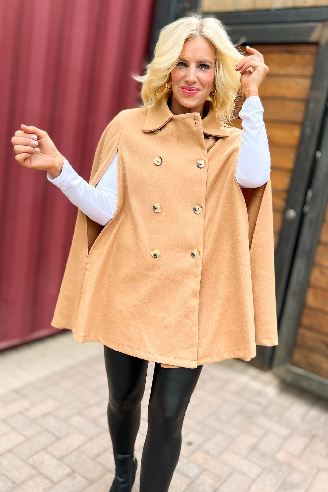  Camel Cape Overlay Coat, fall fashion, must have, cape, elevated look, mom style, chic, shop style your senses by mallory fitzsimmons