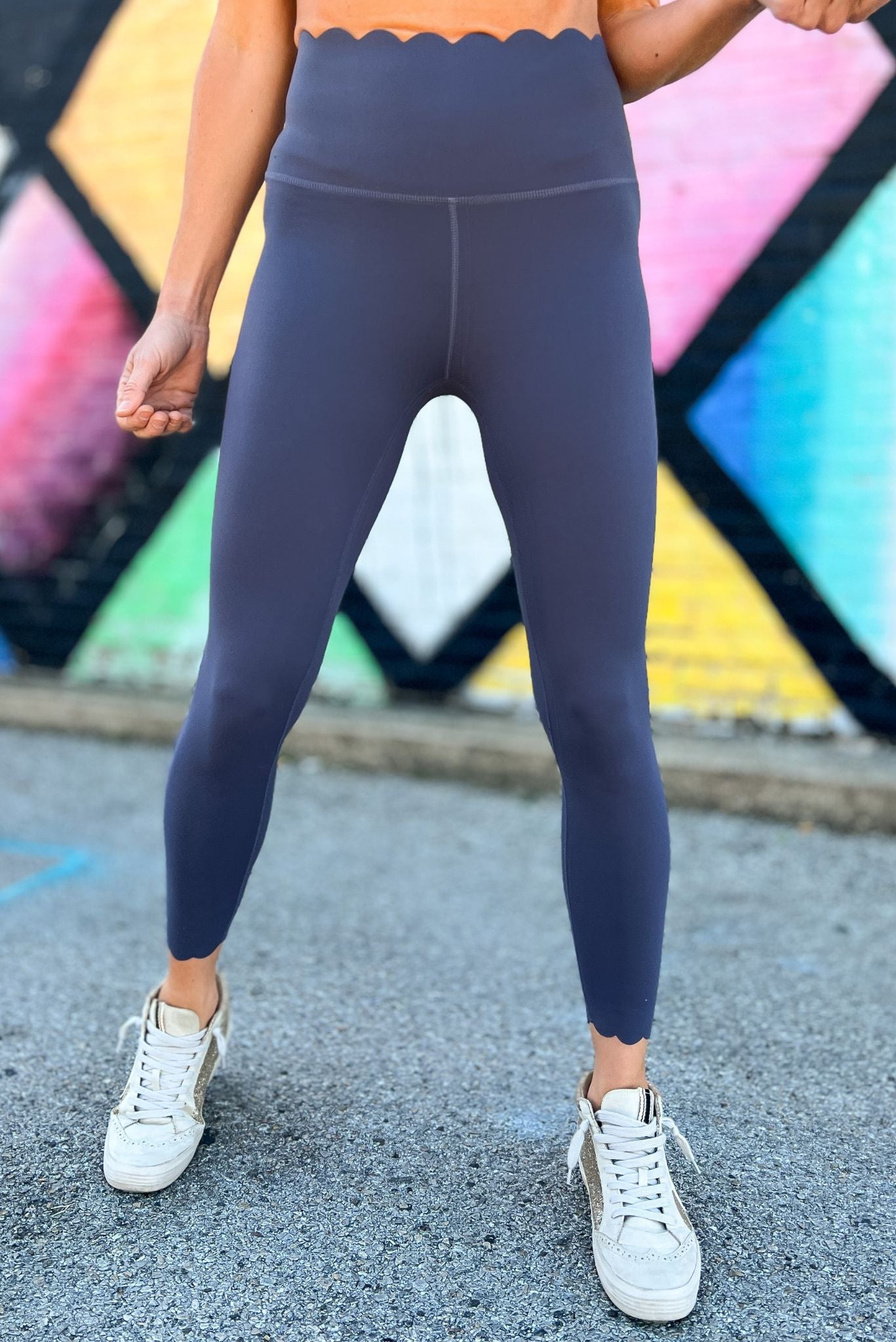 s Back Sports Bra SSYS The Label, SSYS The Label, fall fashion, atMocha Scallop Edge Criss Croshleisure, everyday wear, mom style, must have, layered look, shop style your senses by mallory fitzsimmons