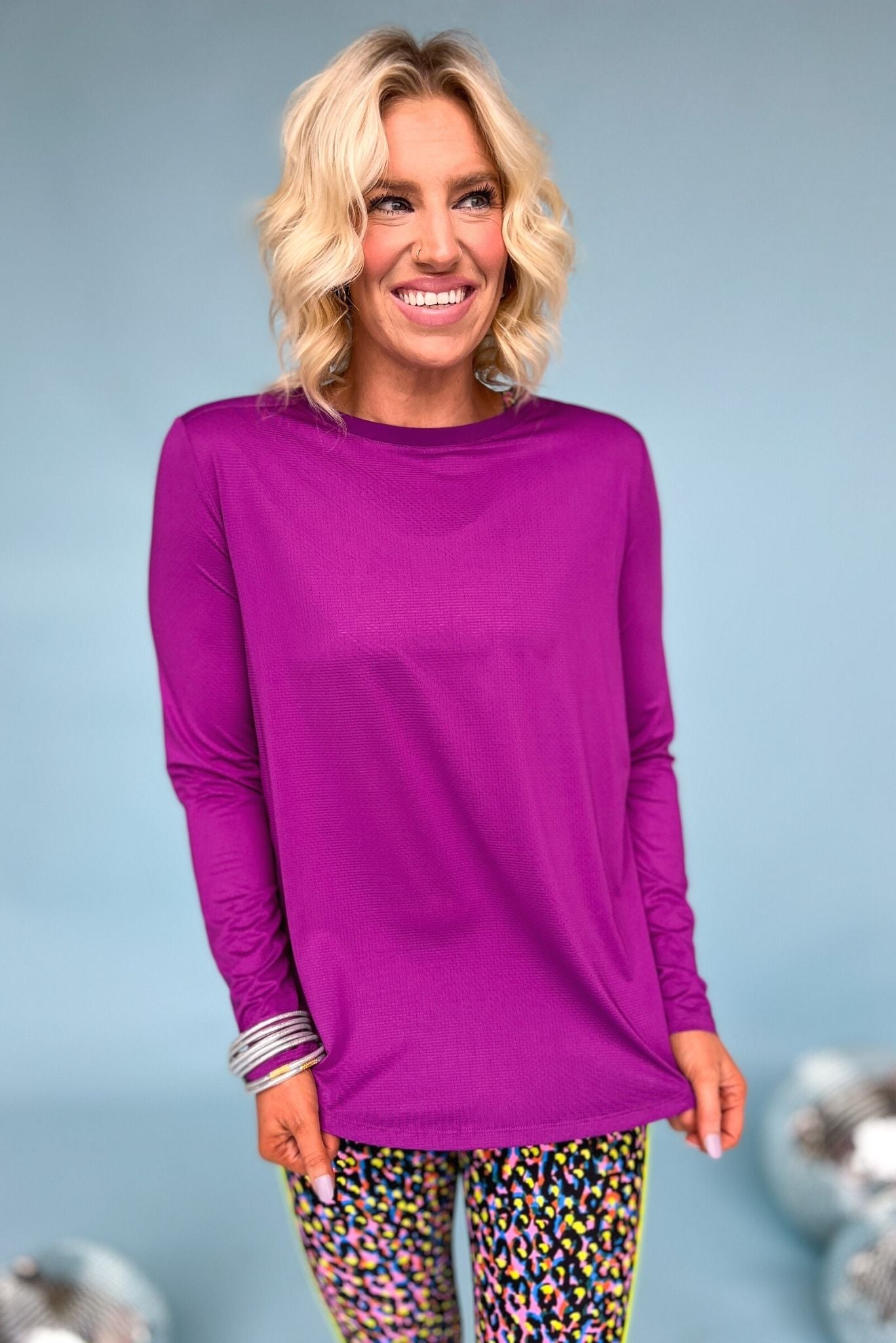 Load image into Gallery viewer, Plum Long Sleeve Active Top SSYS The Label, custom piece, atheisure, everyday wear, must have, mom style, shop style your senses by mallory fitzsimmons
