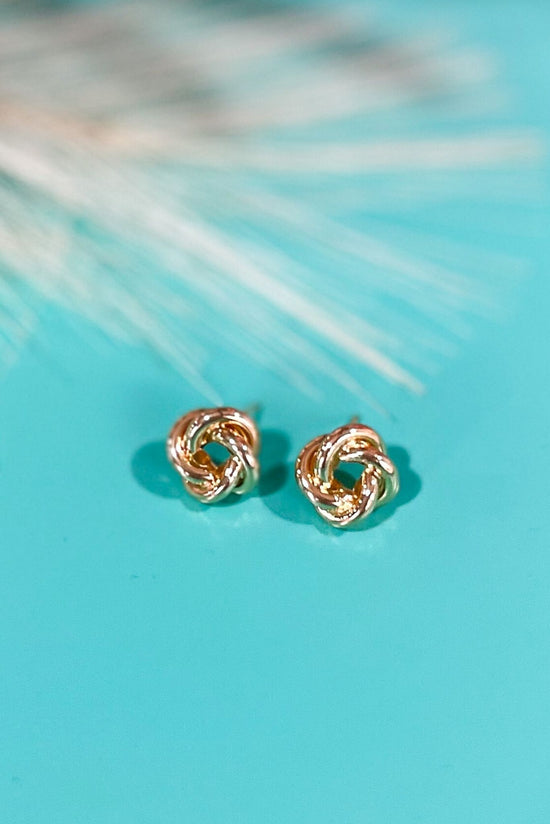 Load image into Gallery viewer, Gold Dipped Knot Stud Earrings *FINAL SALE*

