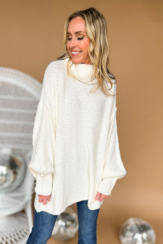 Cream Ribbed Turtleneck Drop Shoulder Sweater, fall fashion, layered look, must have, mom style, elevated look, shop style your senses by mallory fitzsimmons