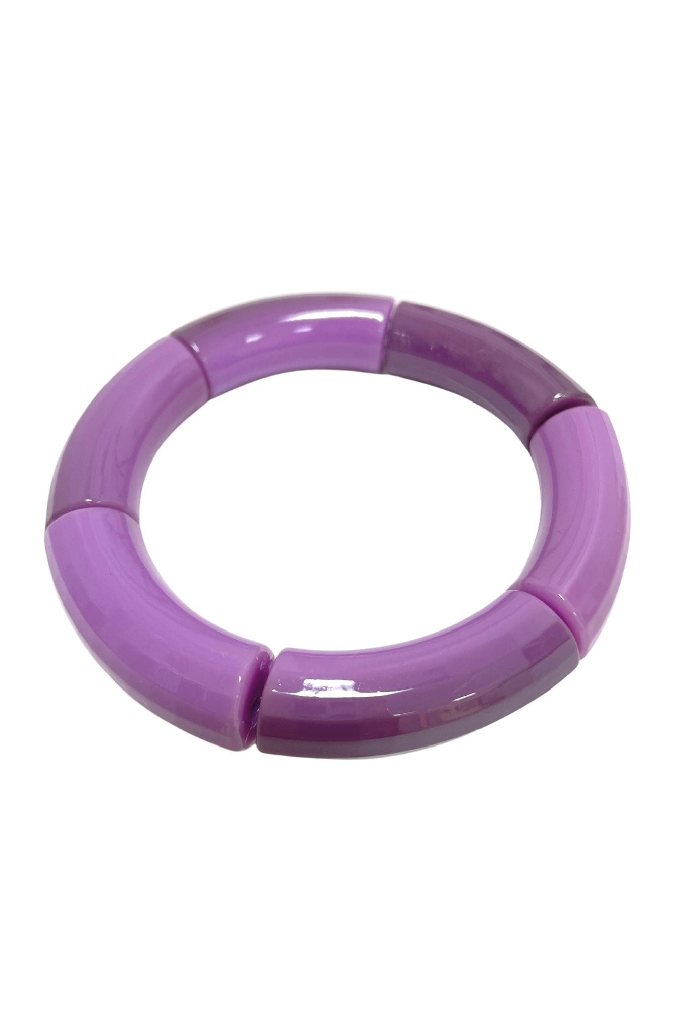 Purple Acrylic Curved Beads Charm Bracelet*FINAL SALE*