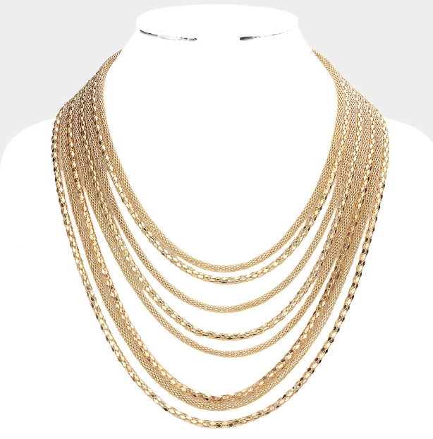 Load image into Gallery viewer, Gold Multi Chain Layered Necklace
