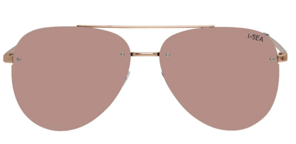 Rose Gold Mirror Lens Aviator Sunglasses