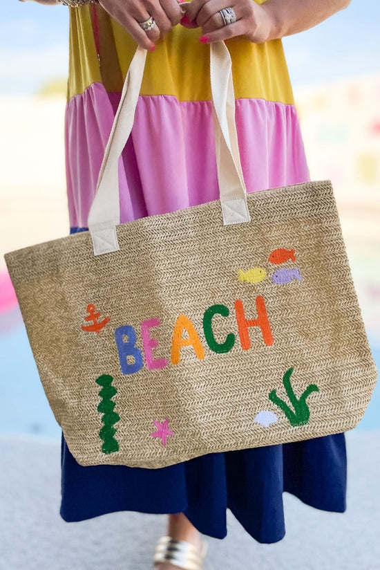 Load image into Gallery viewer, Colorful Beach Straw Woven Tote Bag*FINAL SALE*

