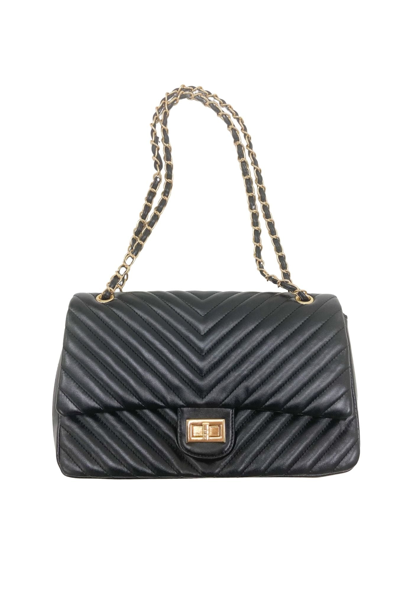 black diagonal quilted bag w/ chain, affordable accessories, trendy handbags, shop style your senses by Mallory Fitzsimmons 