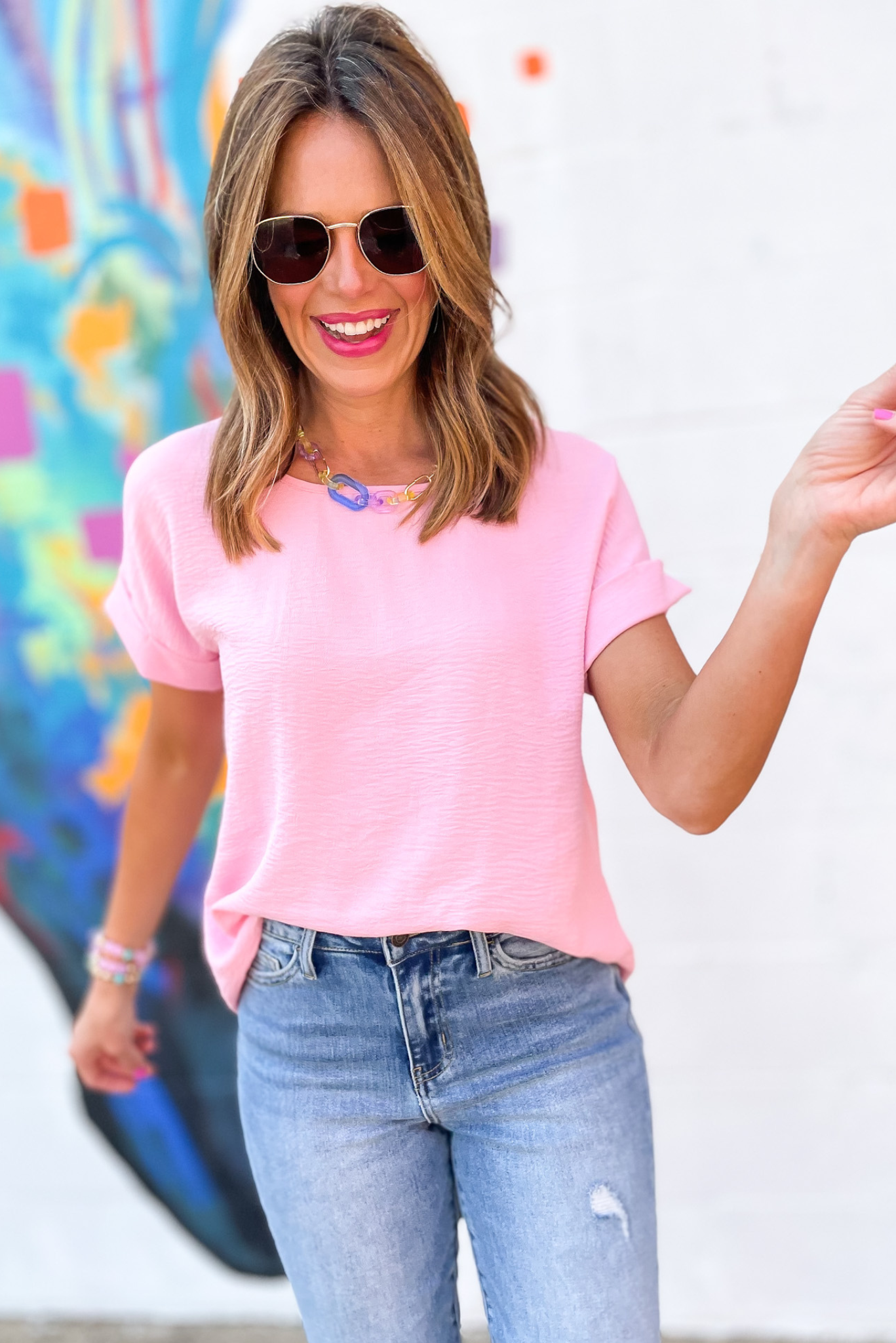 Light Pink Scoop Neck Rolled Sleeve Hi Low Top, top, sleeveless top, work to weekend, mini, chic, mom style, shop style your senses by mallory fitzsimmons