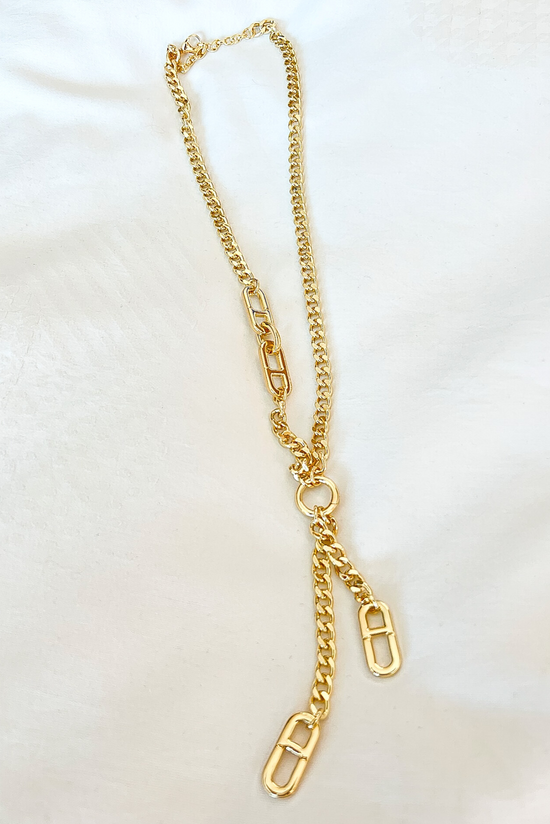 Load image into Gallery viewer, Gold Tassel Chain Necklace
