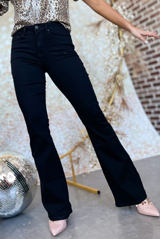 black classic high rise flare jeans, holiday collection 2021, shop style your senses by mallory fitzsimmons