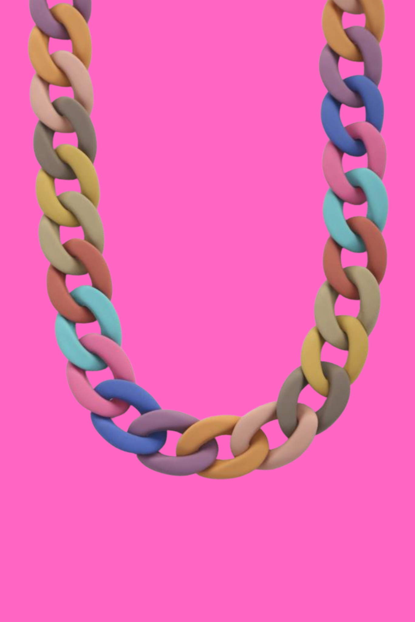 Matte Multi Chunky Curb Chain Necklace