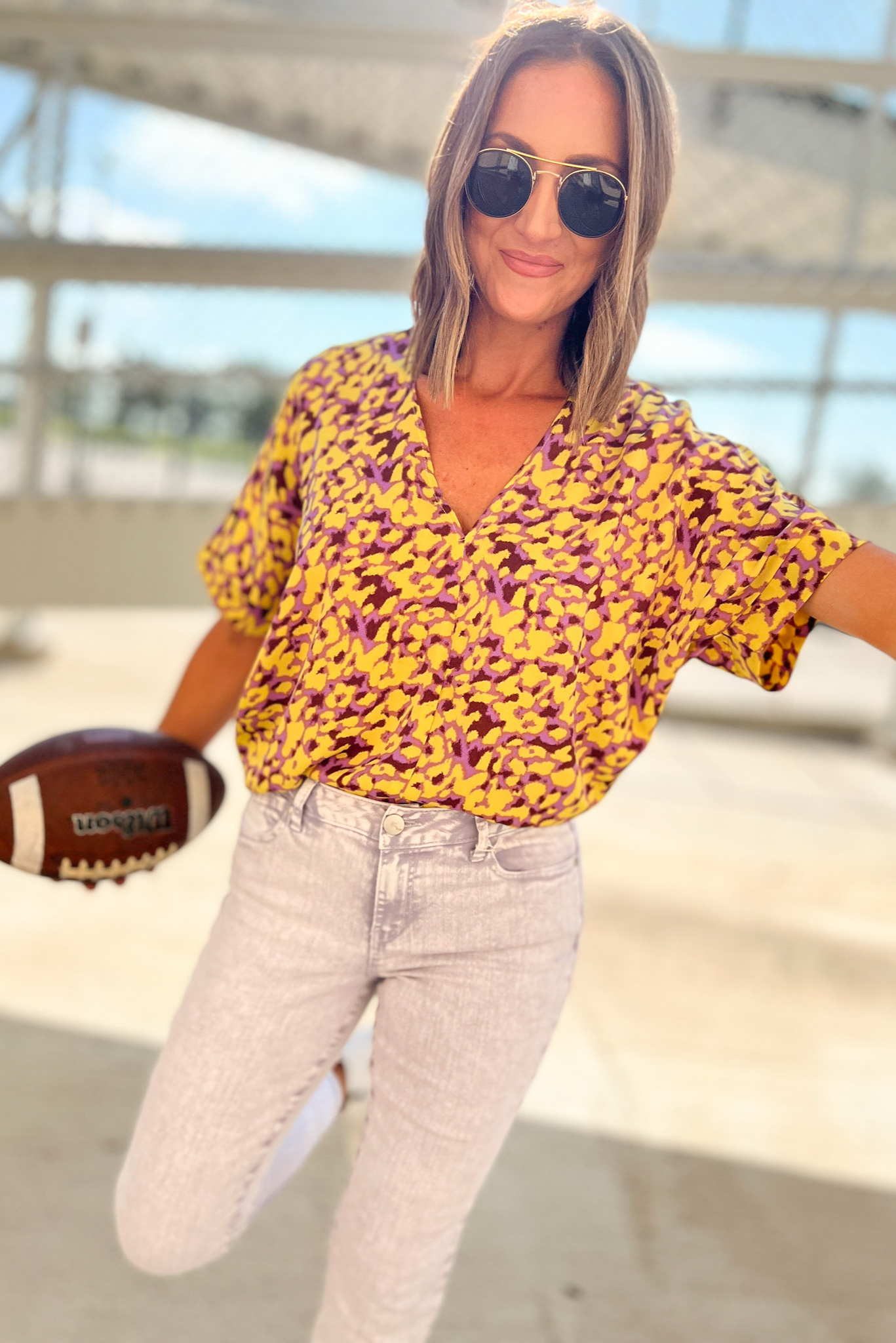 purple mix animal print boxy top, dark wash skinny jeans, fall trends, outfit inspiration, shop style your senses by mallory fitzsimmons