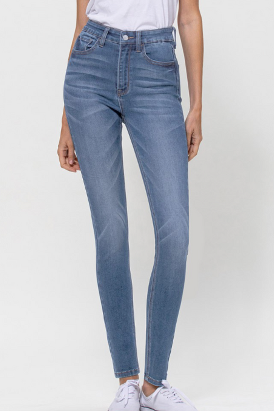 Load image into Gallery viewer, Vervet Medium Wash High Rise Stretch Skinny Jeans
