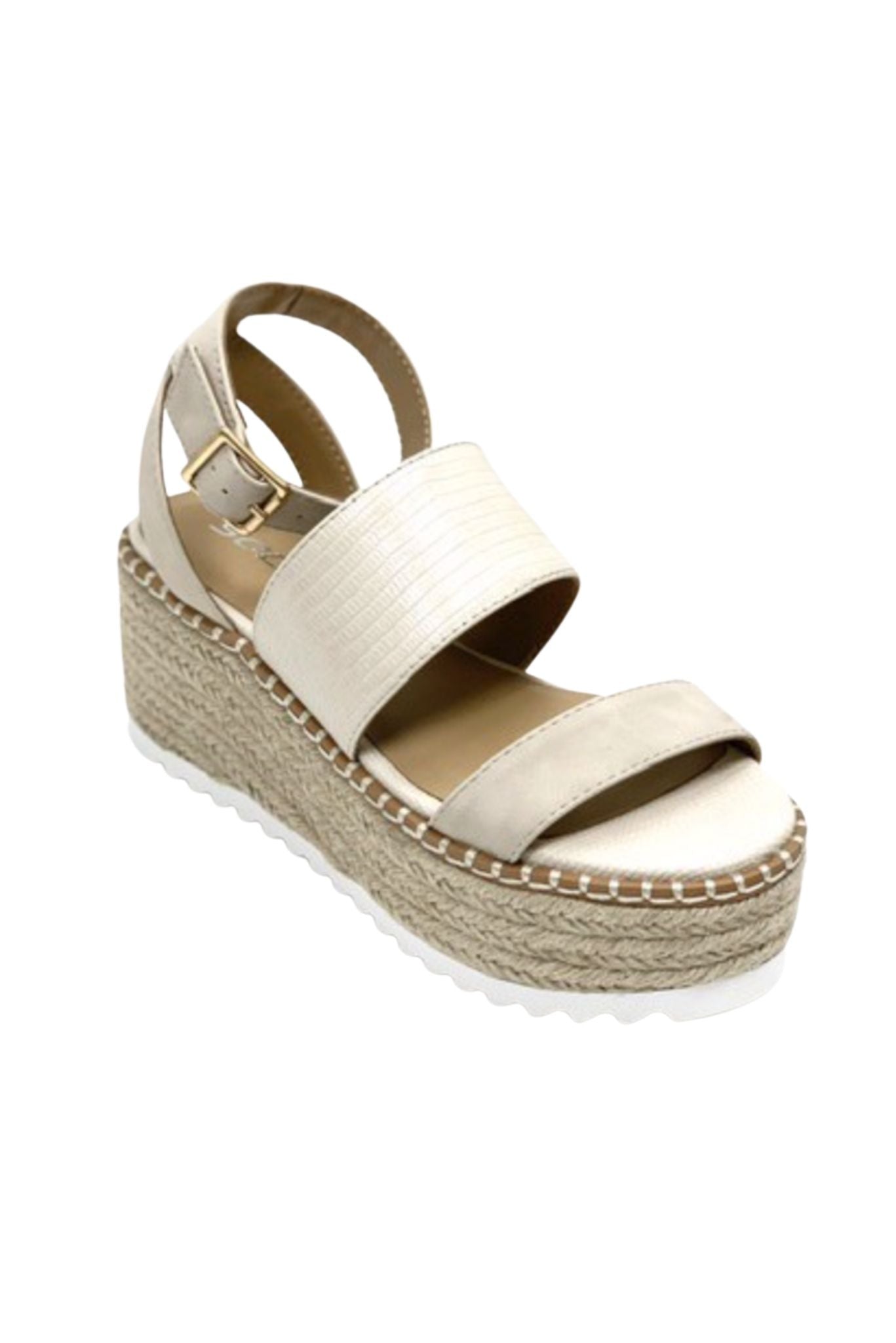 Load image into Gallery viewer, neutral espadrille platform wedges, spring shoes, chloe dupes, alligator wedges, affordable fashion, shop style your senses by mallory fitzsimmons
