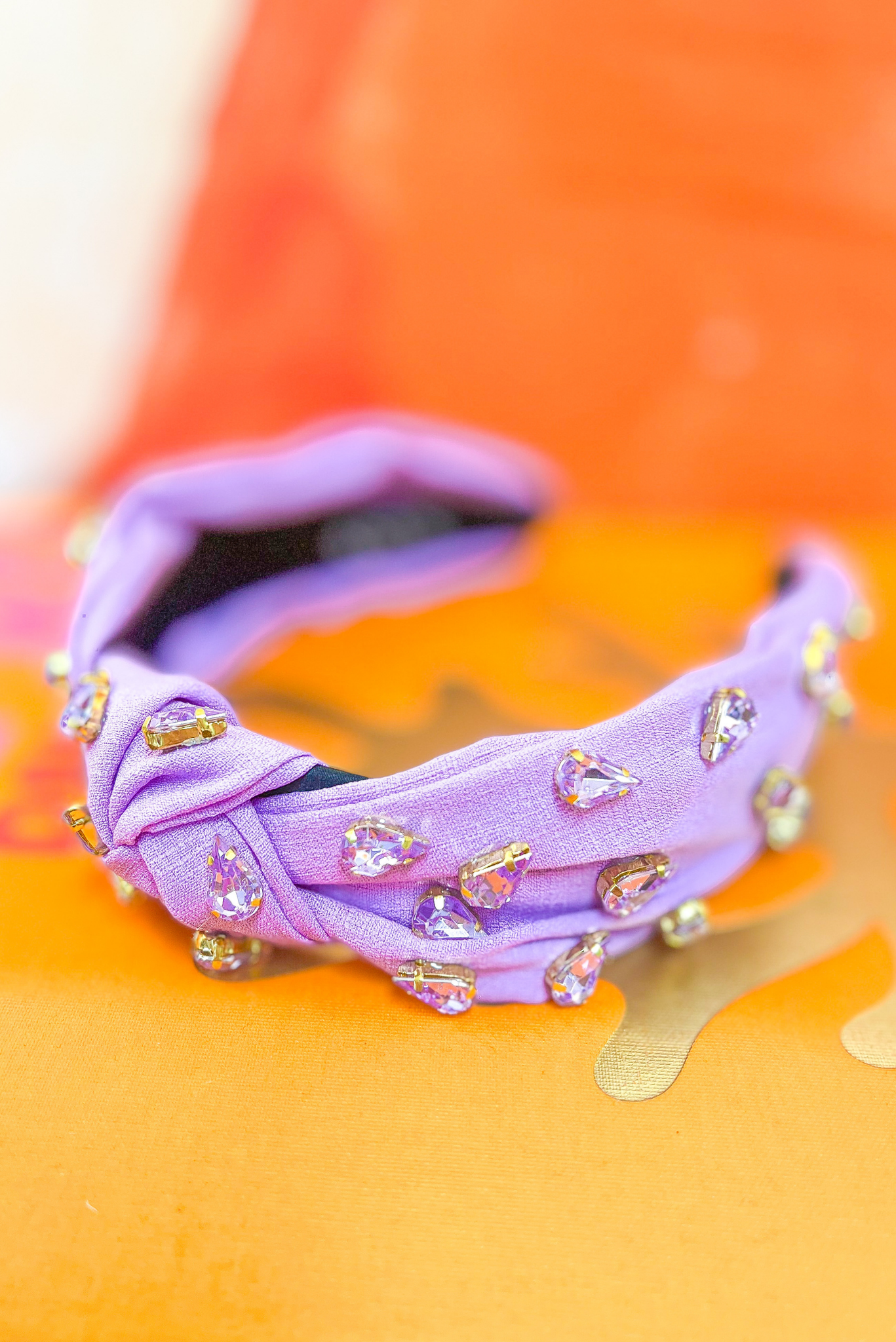 Load image into Gallery viewer, Purple Rhinestone Knot Headband
