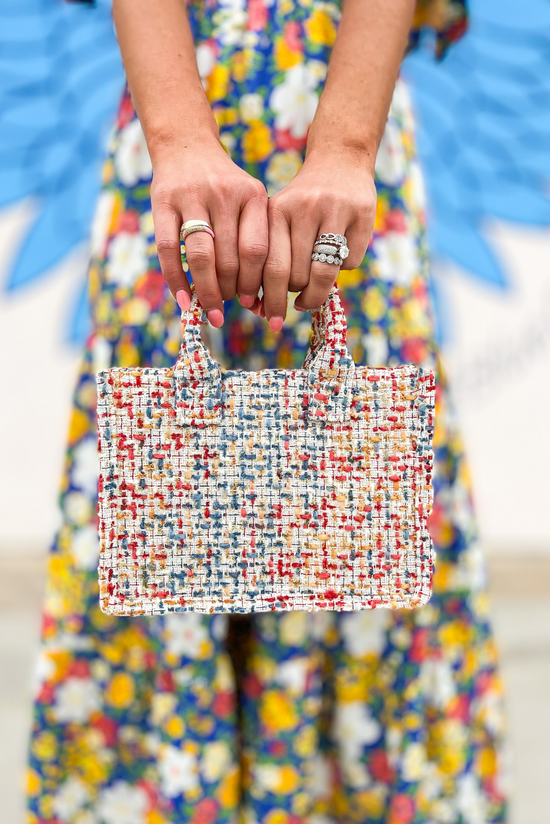 Load image into Gallery viewer, Colorful Tweed Handbag
