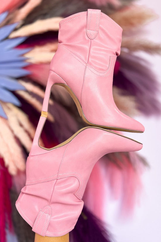 Load image into Gallery viewer, Pink Western Heeled Booties *FINAL SALE*
